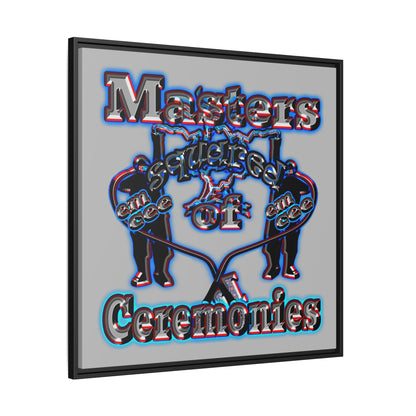 em cee squared - framed canvas art (light grey)
