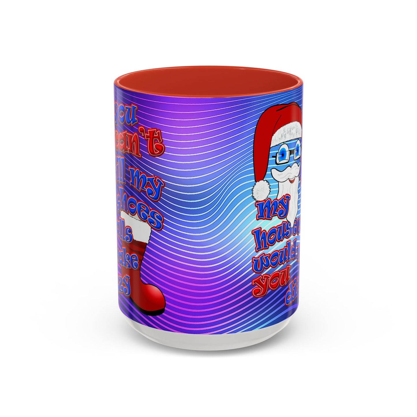 santa's shoes - Accent Mug (purple wave)