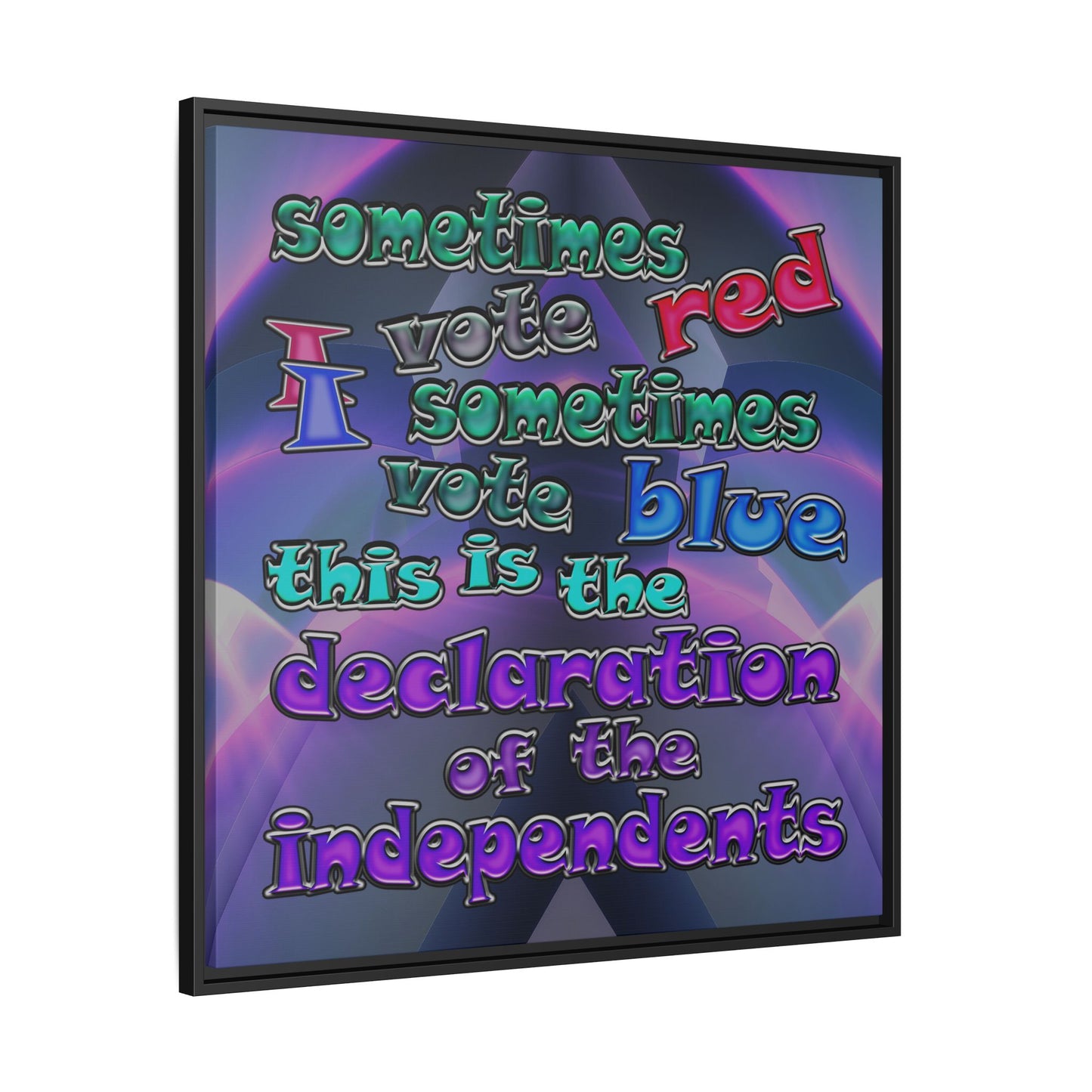 declaration of the independents - framed canvas art (grey-pink wave)