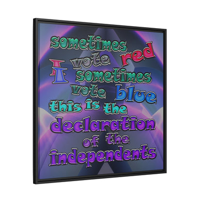 declaration of the independents - framed canvas art (grey-pink wave)