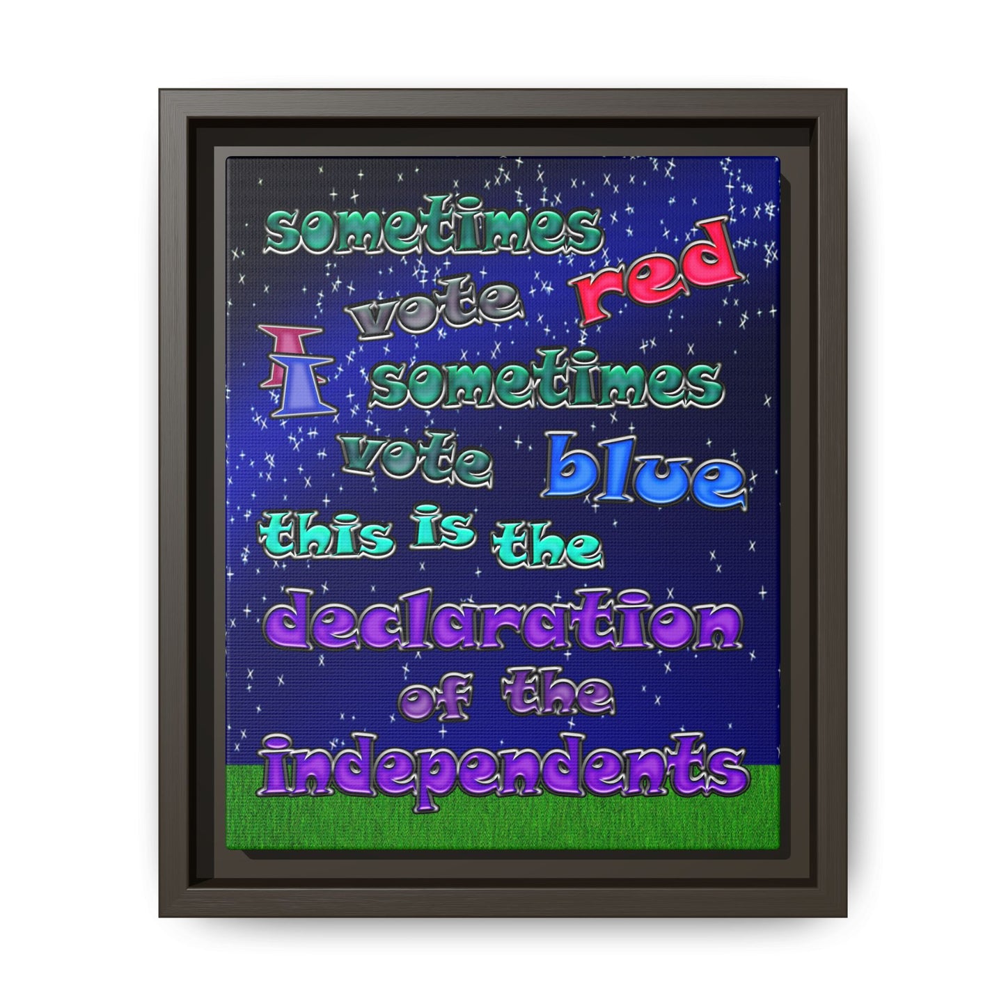declaration of the independents - framed canvas art ('snoops' background)