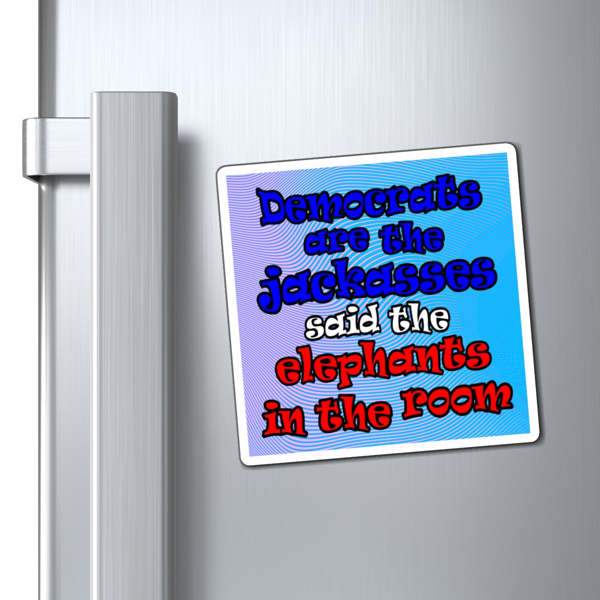 donkeys and elephants - Magnets - (light blue-purple wave)