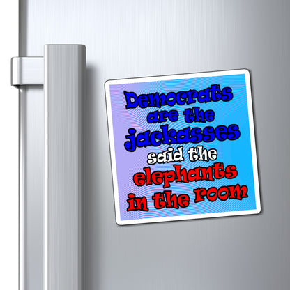 donkeys and elephants - Magnets - (light blue-purple wave)