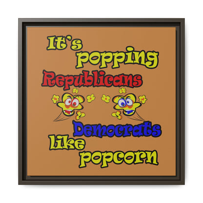 popping like popcorn - framed canvas art (light brown)