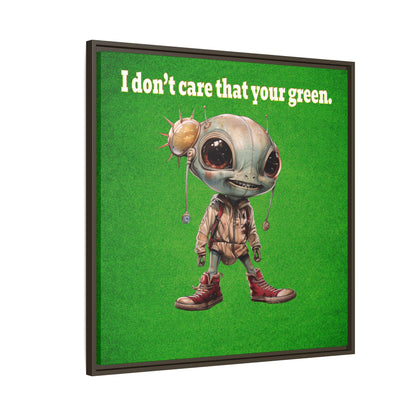 I don't care that your green - framed canvas art (green turf)