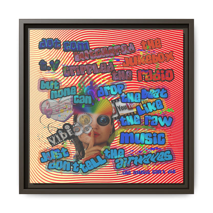 drop the beat - framed canvas art (yellow-orange wave)