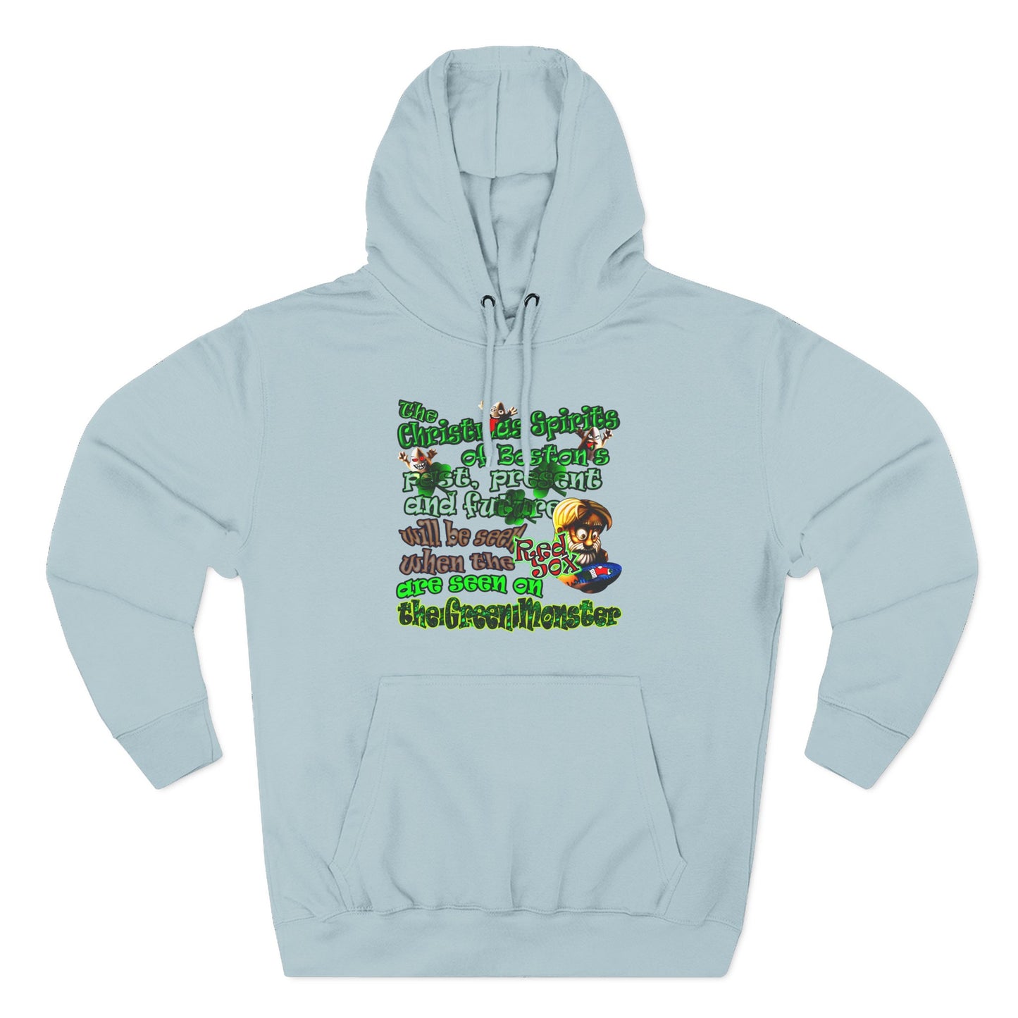 christmas spirits of boston - Three-Panel Fleece Hoodie