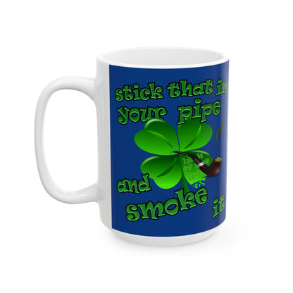 celtics logo - White Mug (dark blue)