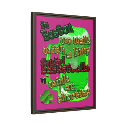 celtics logo - framed canvas art (pink)