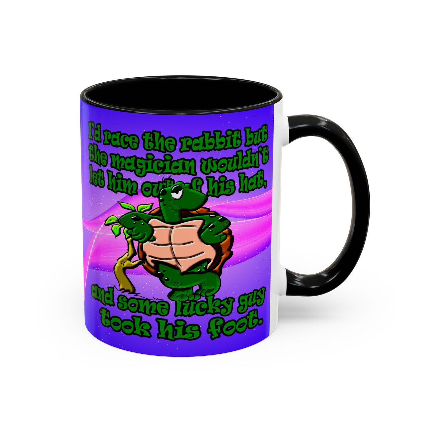 turtle race - Accent Mug (purple-pink wave)