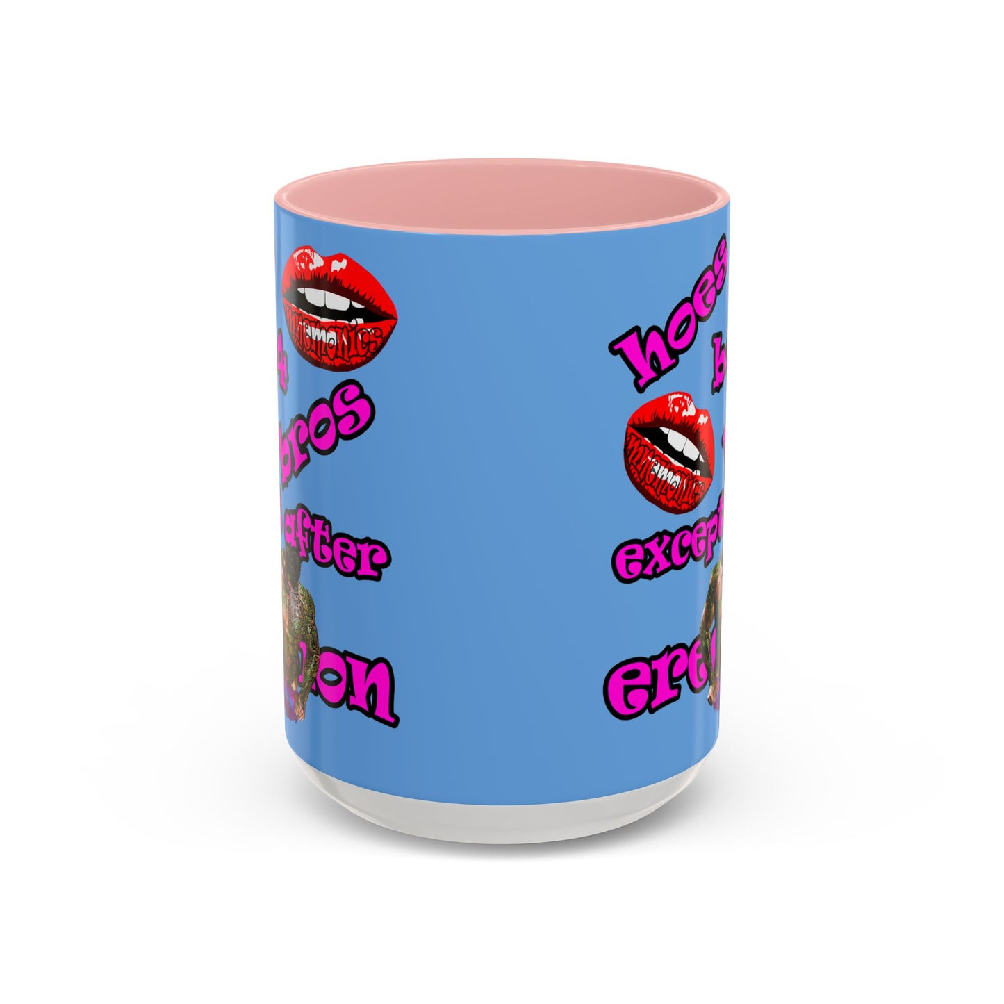 hoes b4 bros - Accent Mug (light blue)