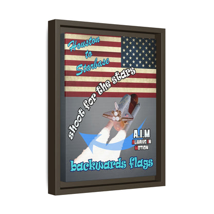 shoot for the stars - framed canvas art (grey-light grey)
