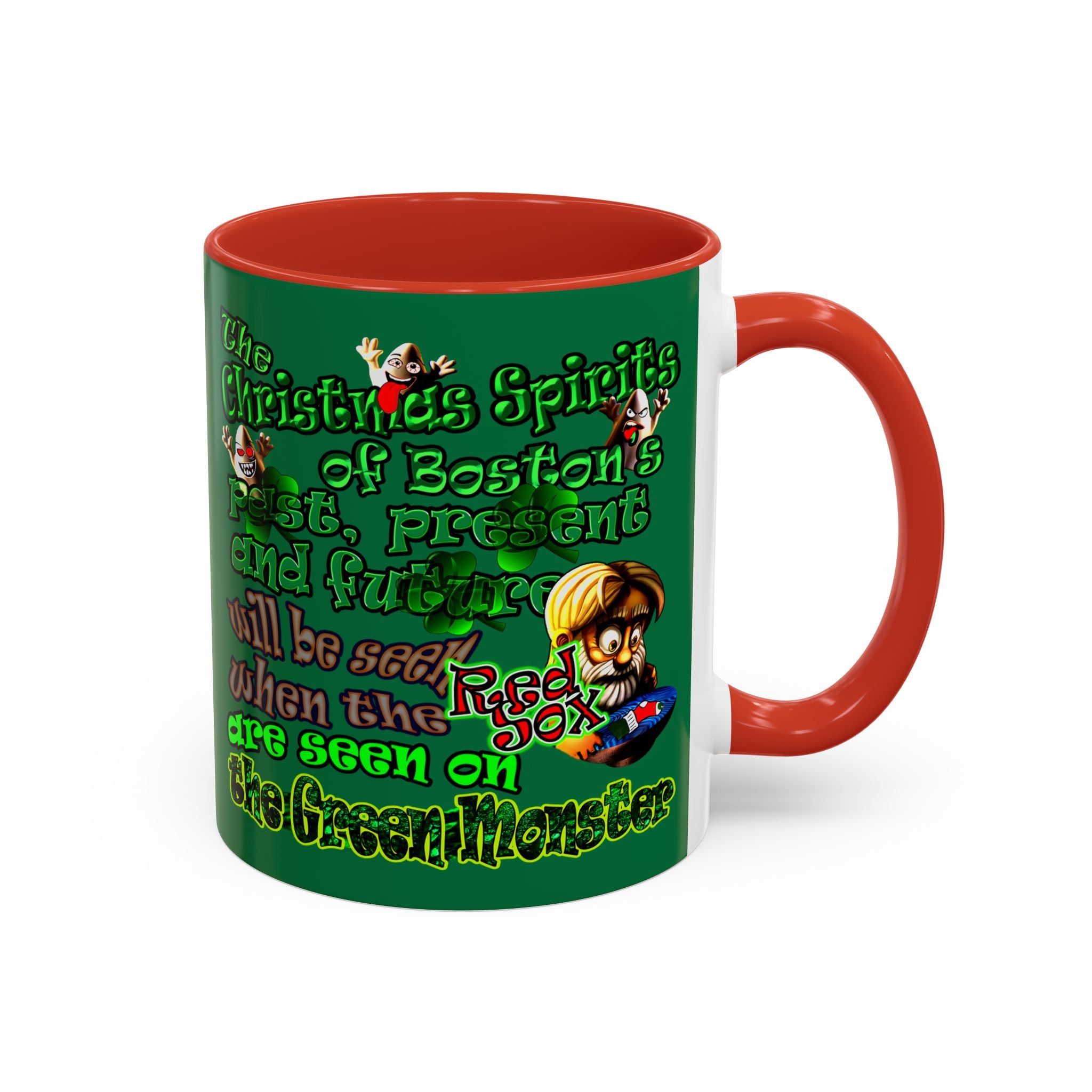 christmas spirits of boston - Accent Mug (dark green)