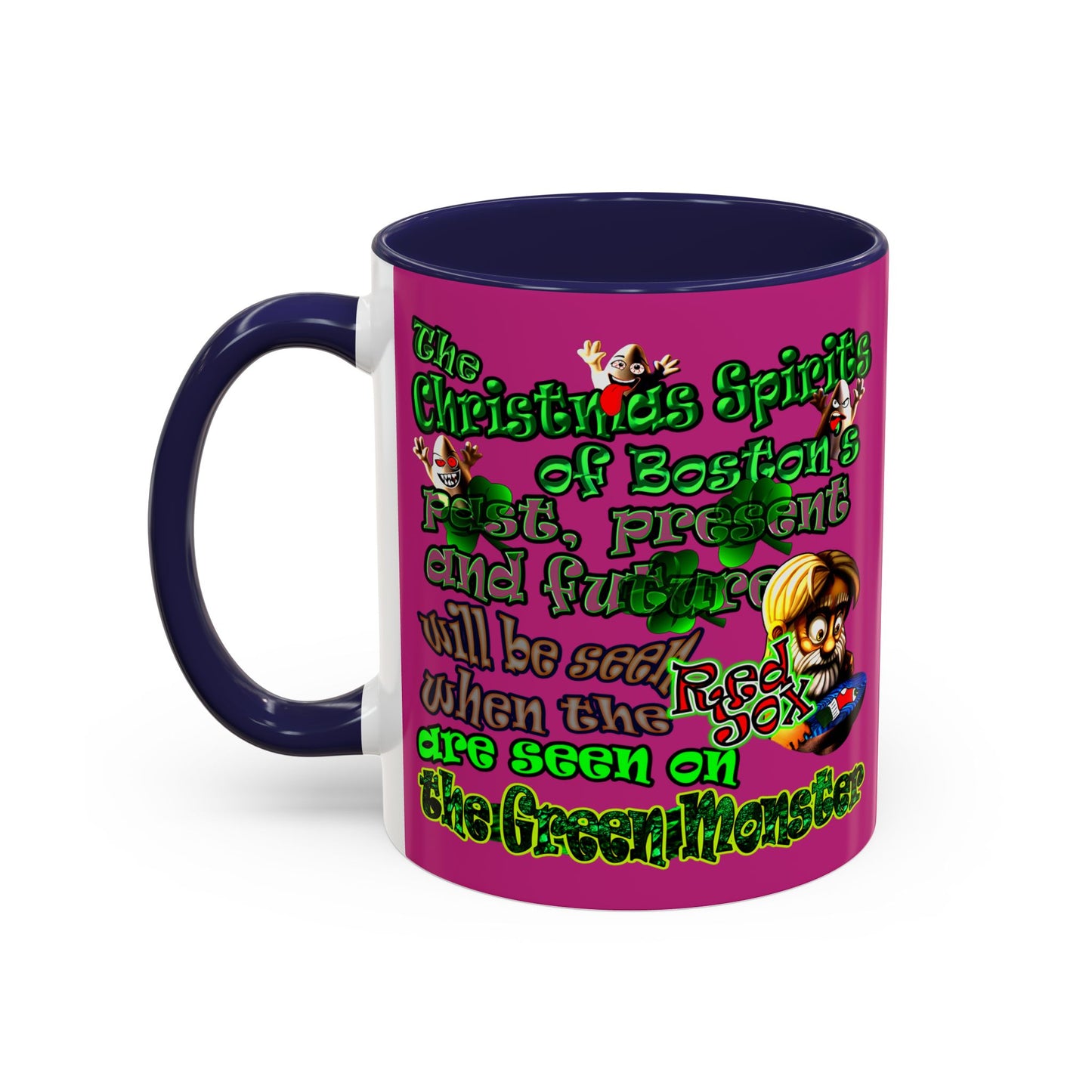 christmas spirits of boston - Accent Mug (pink)