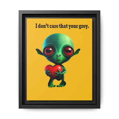 I don't care that your grey - framed canvas art (yellow)