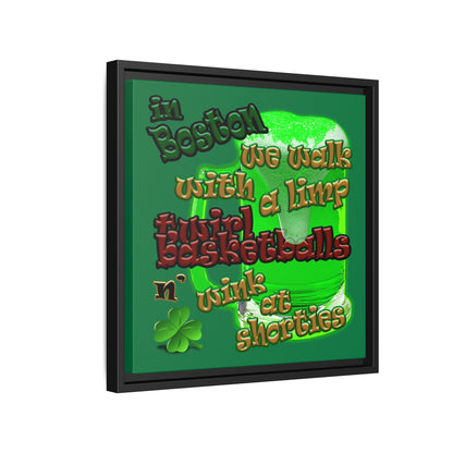 celtics logo - framed canvas art (dark green)