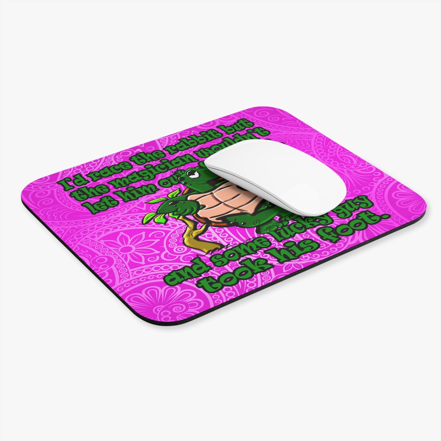 turtle race - Mouse Pad (Rectangle) (pink swirl)