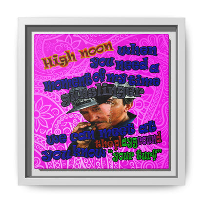high noon - framed canvas art (pink swirl)