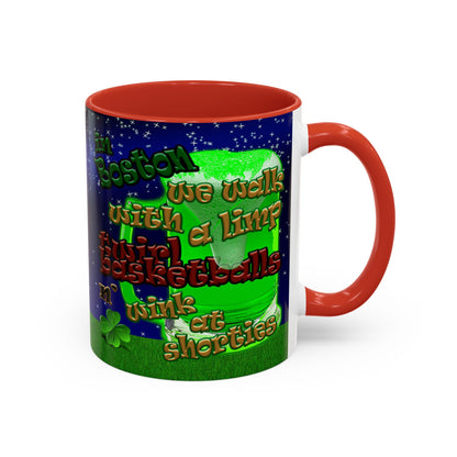 celtics logo - Accent Mug ('snoops' background)
