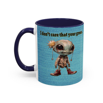 I don't care that your grey - Accent Mug (faded blue)