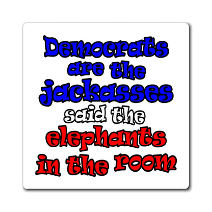 donkeys and elephants - Magnets - (white)