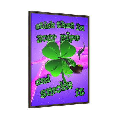 stick that in your pipe and smoke it - framed canvas art (purple-pink wave)