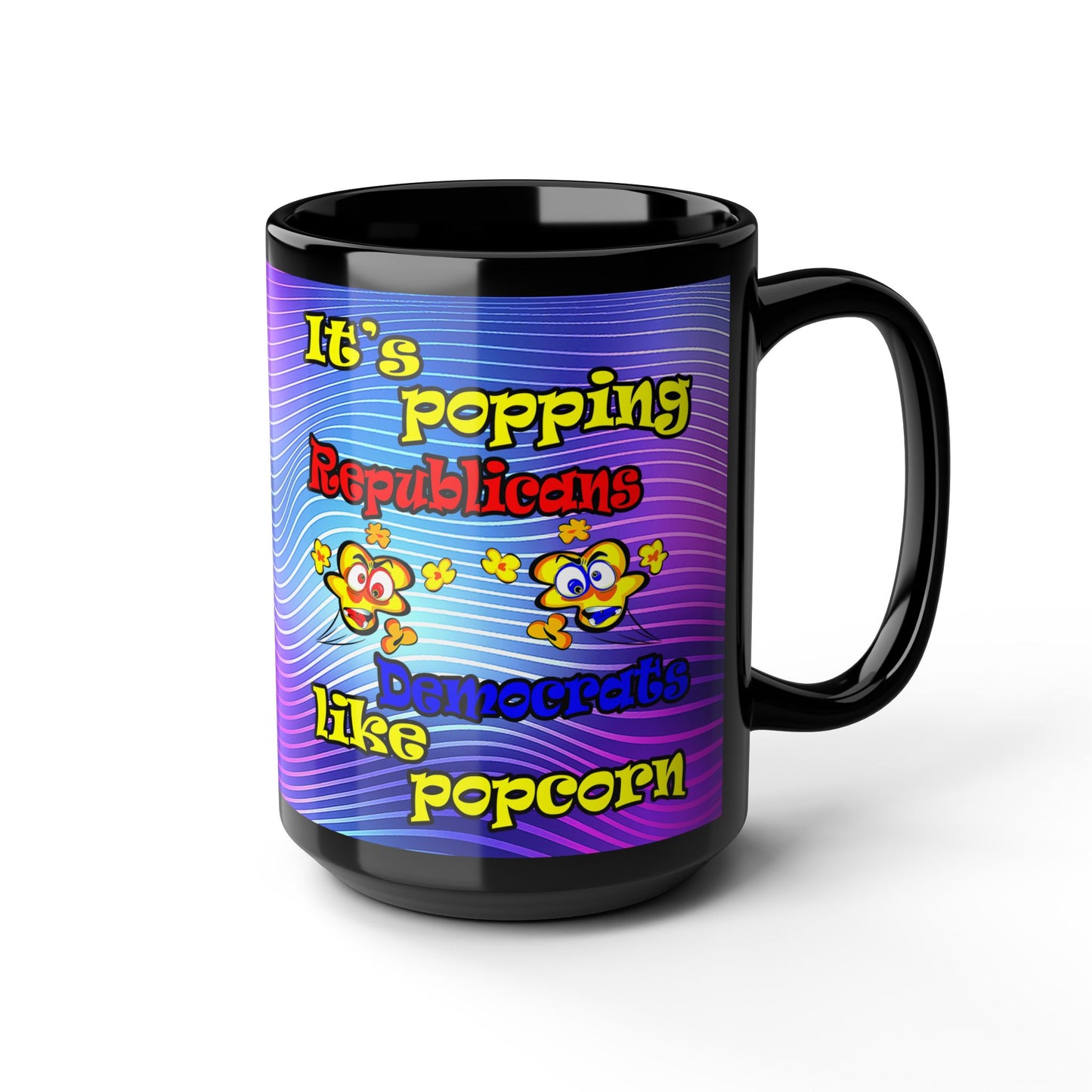 popping like popcorn - Black Mug (purple wave)