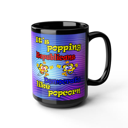 popping like popcorn - Black Mug (purple wave)
