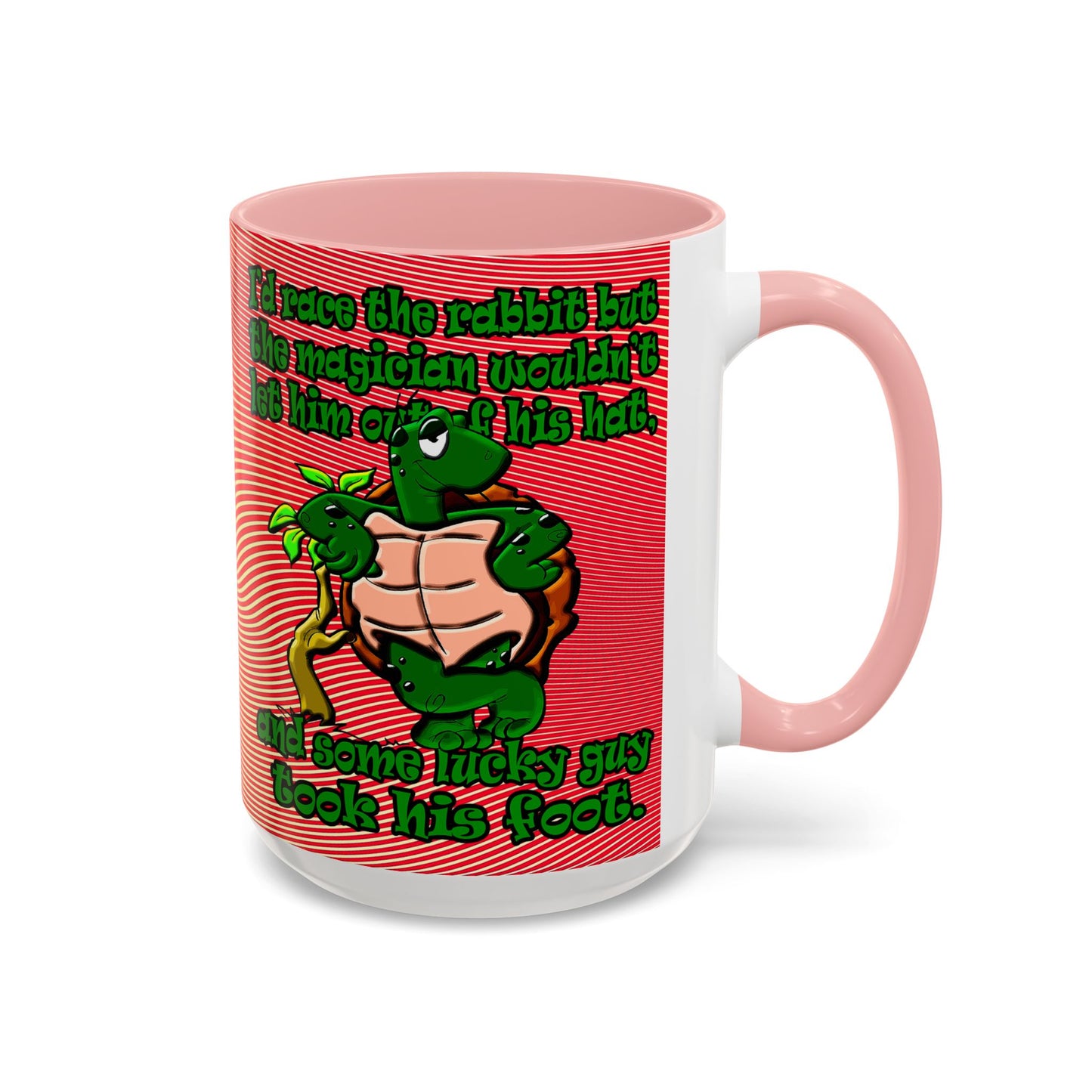 turtle race - Accent Mug (yellow-orange wave)