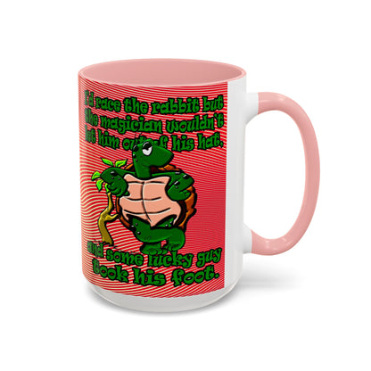 turtle race - Accent Mug (yellow-orange wave)