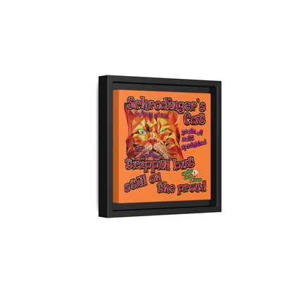 schrodinger's cat - framed canvas art (crusta)