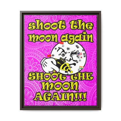 shoot the moon again - framed canvas art (pink swirl)