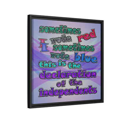 declaration of the independents - framed canvas art (light blue-pink wave)