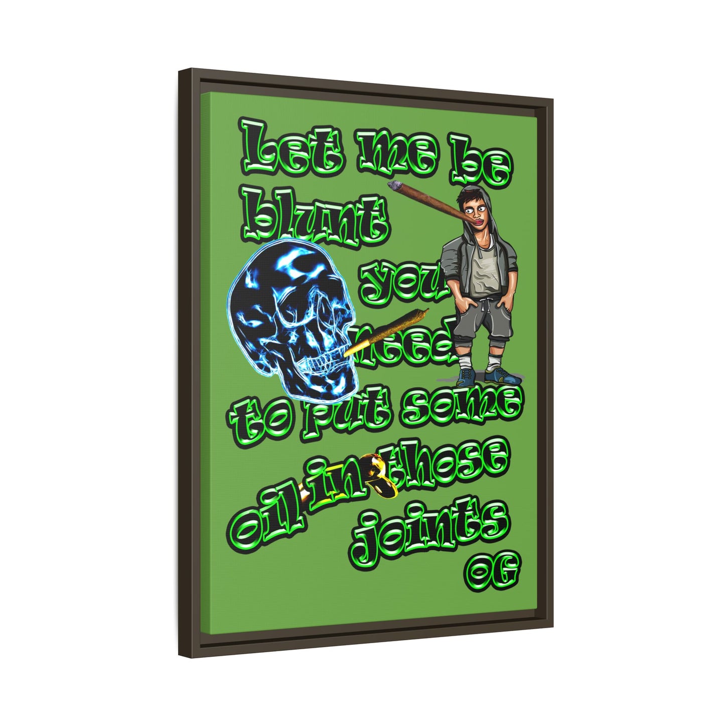 og - framed canvas art (green)