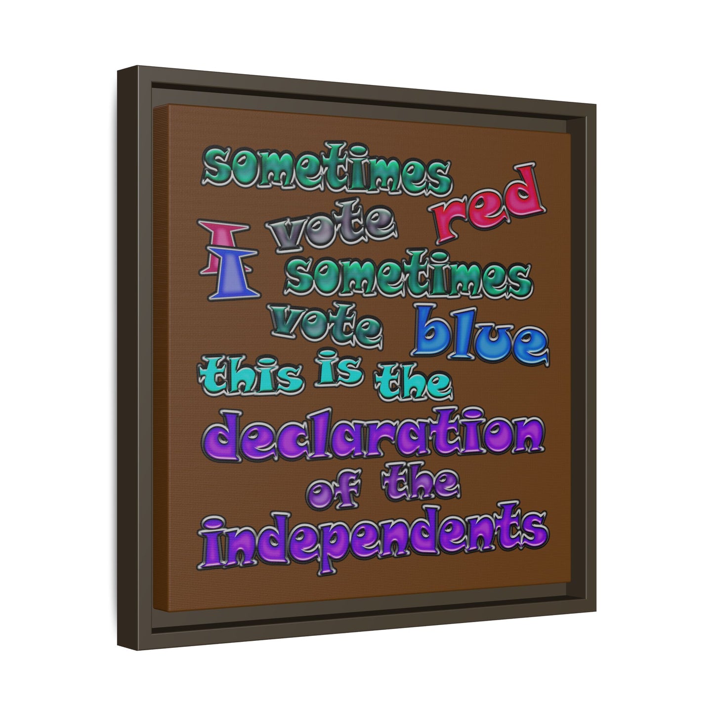 declaration of the independents - framed canvas art (brown)
