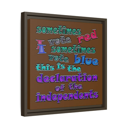 declaration of the independents - framed canvas art (brown)