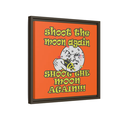 shoot the moon again - framed canvas art (orange)