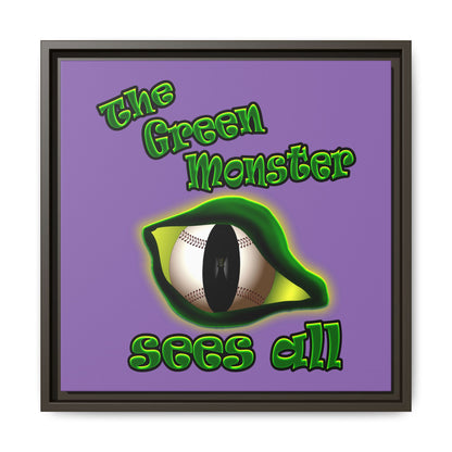 green monster - framed canvas art (light purple)