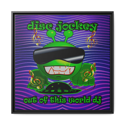 disc jockey - framed canvas art (purple wave)