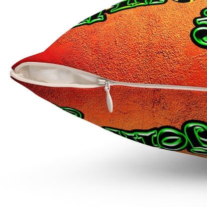og - Spun Polyester Square Pillow - (burnt orange)