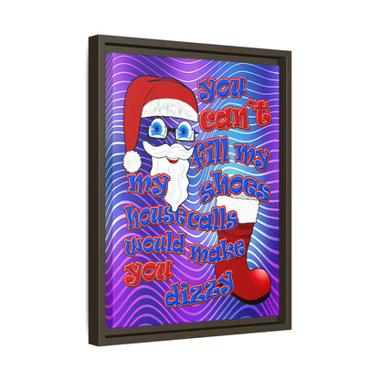 santa's shoes - framed canvas art (purple wave)