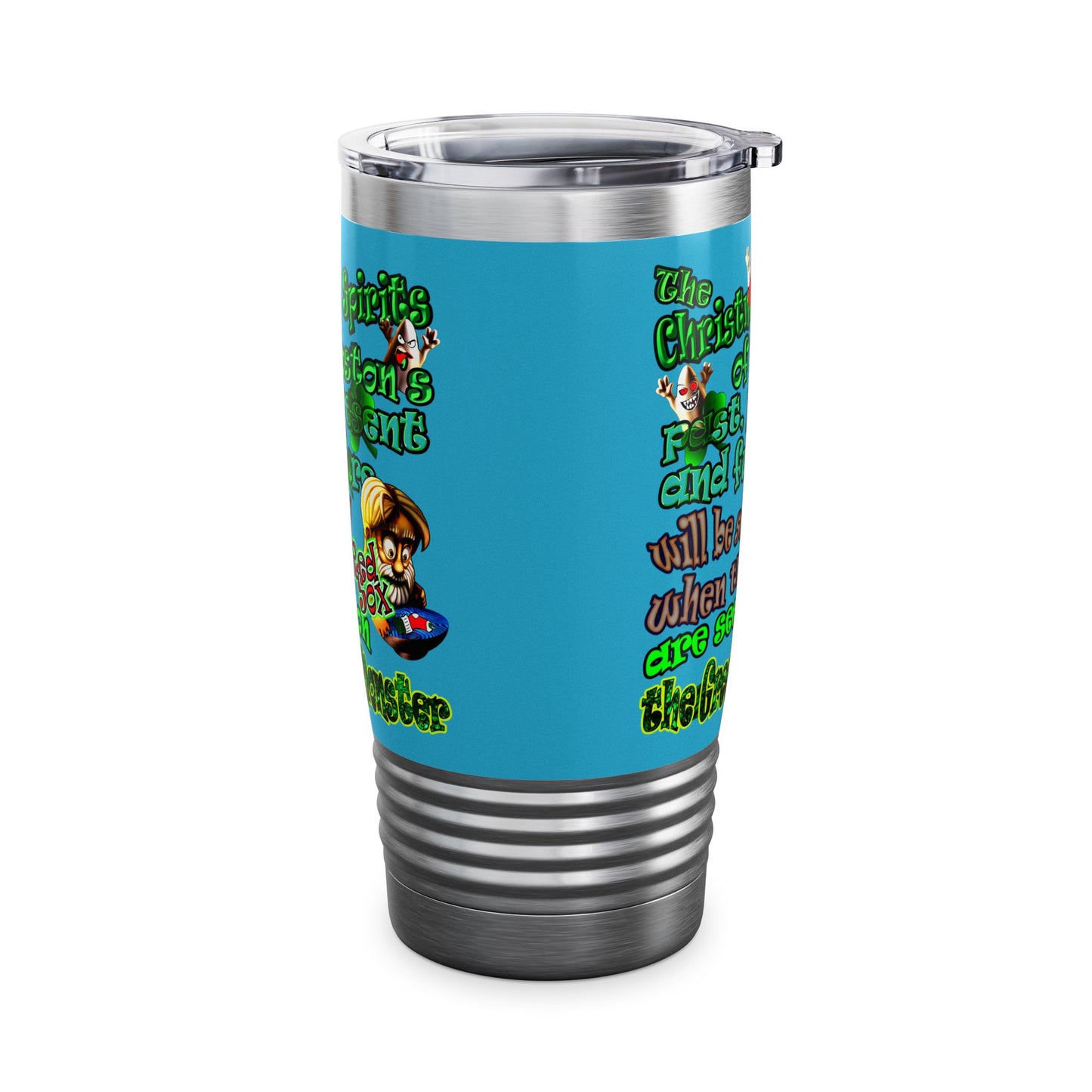 christmas spirits of boston - Ringneck Tumbler, 20oz (turquoise)