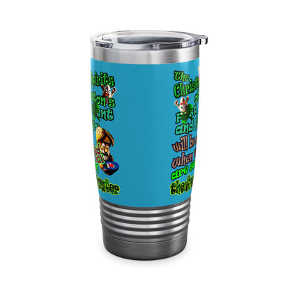 christmas spirits of boston - Ringneck Tumbler, 20oz (turquoise)