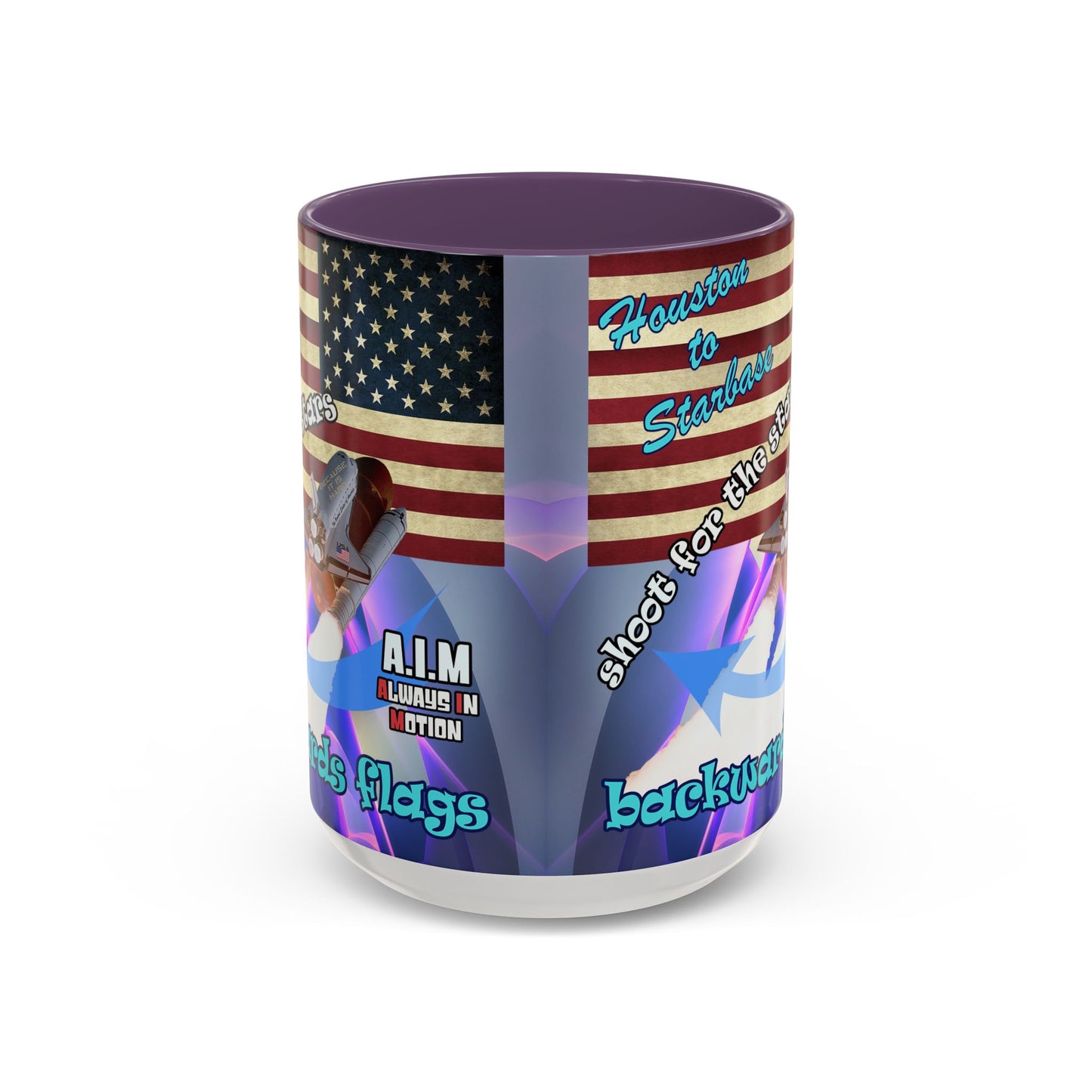 shoot for the stars - Accent Mug (grey-pink wave)