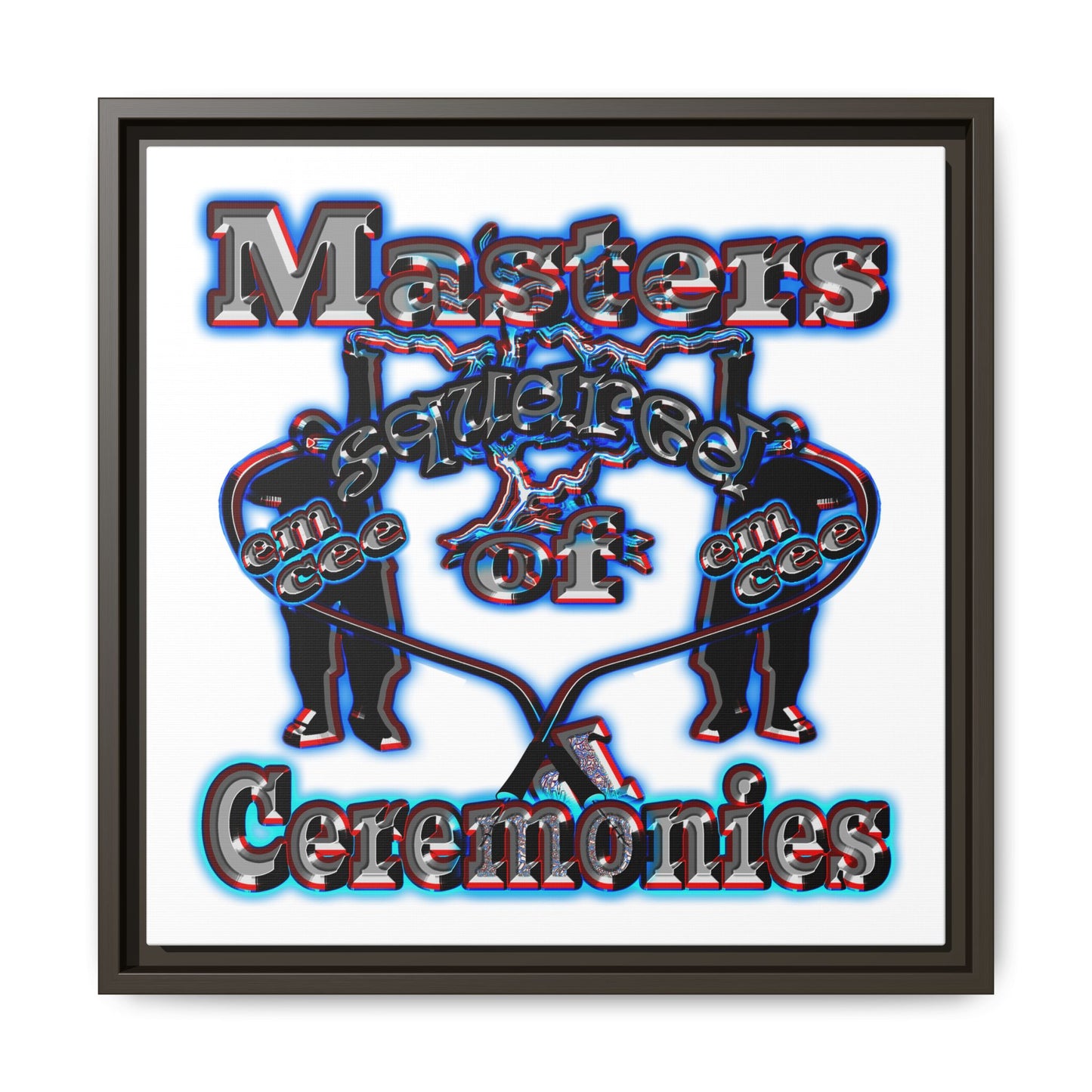 em cee squared - framed canvas art (white)