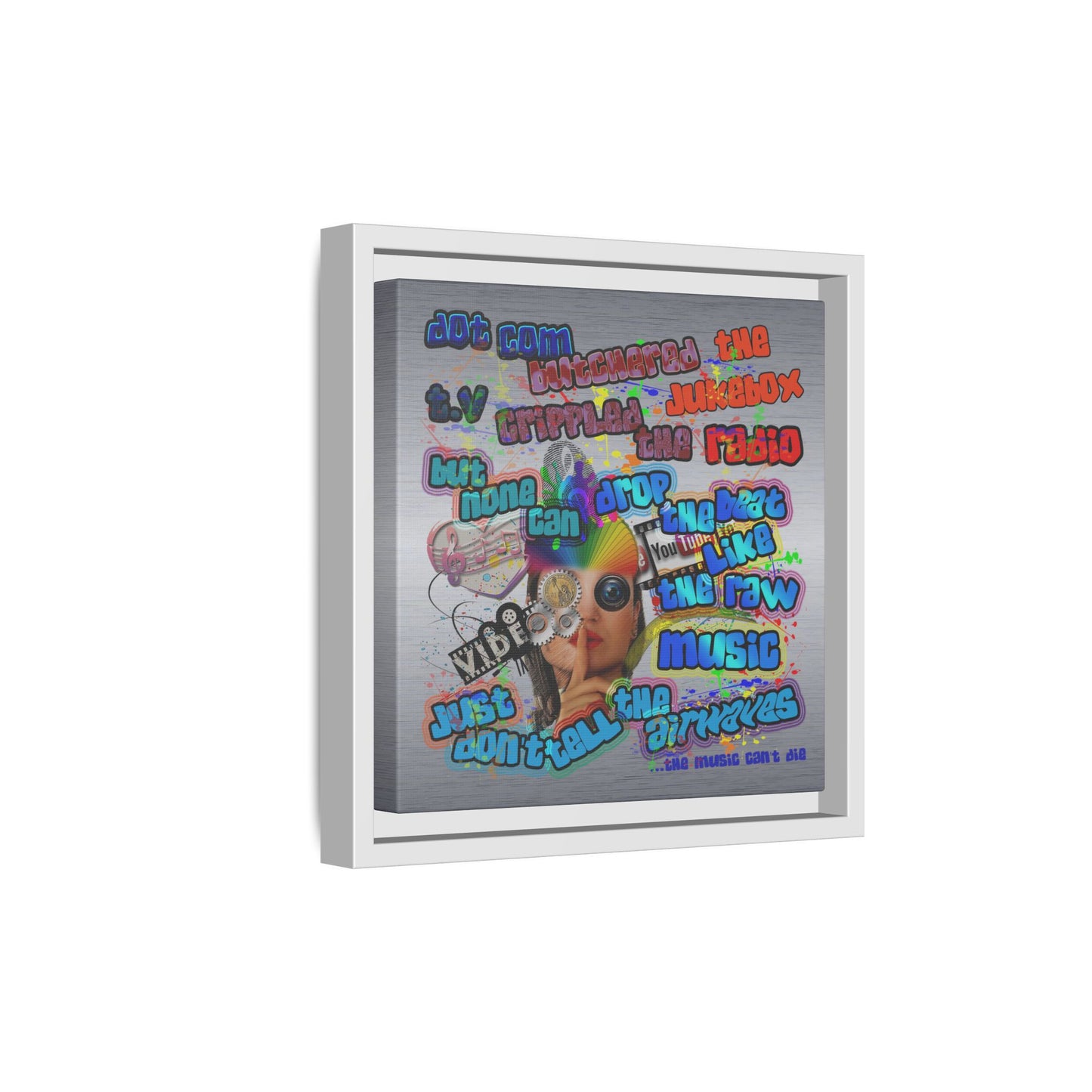 drop the beat - framed canvas art (brushed nickel)