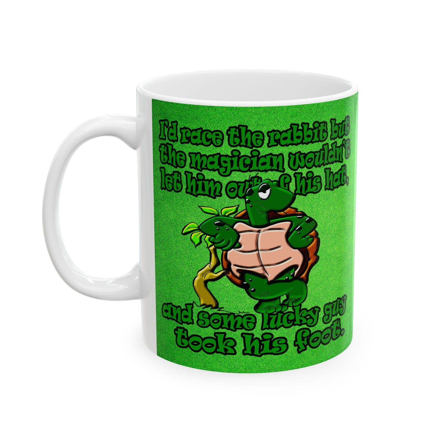 turtle race - White Mug (green turf)