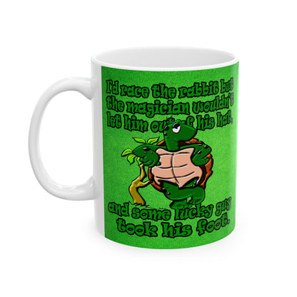 turtle race - White Mug (green turf)