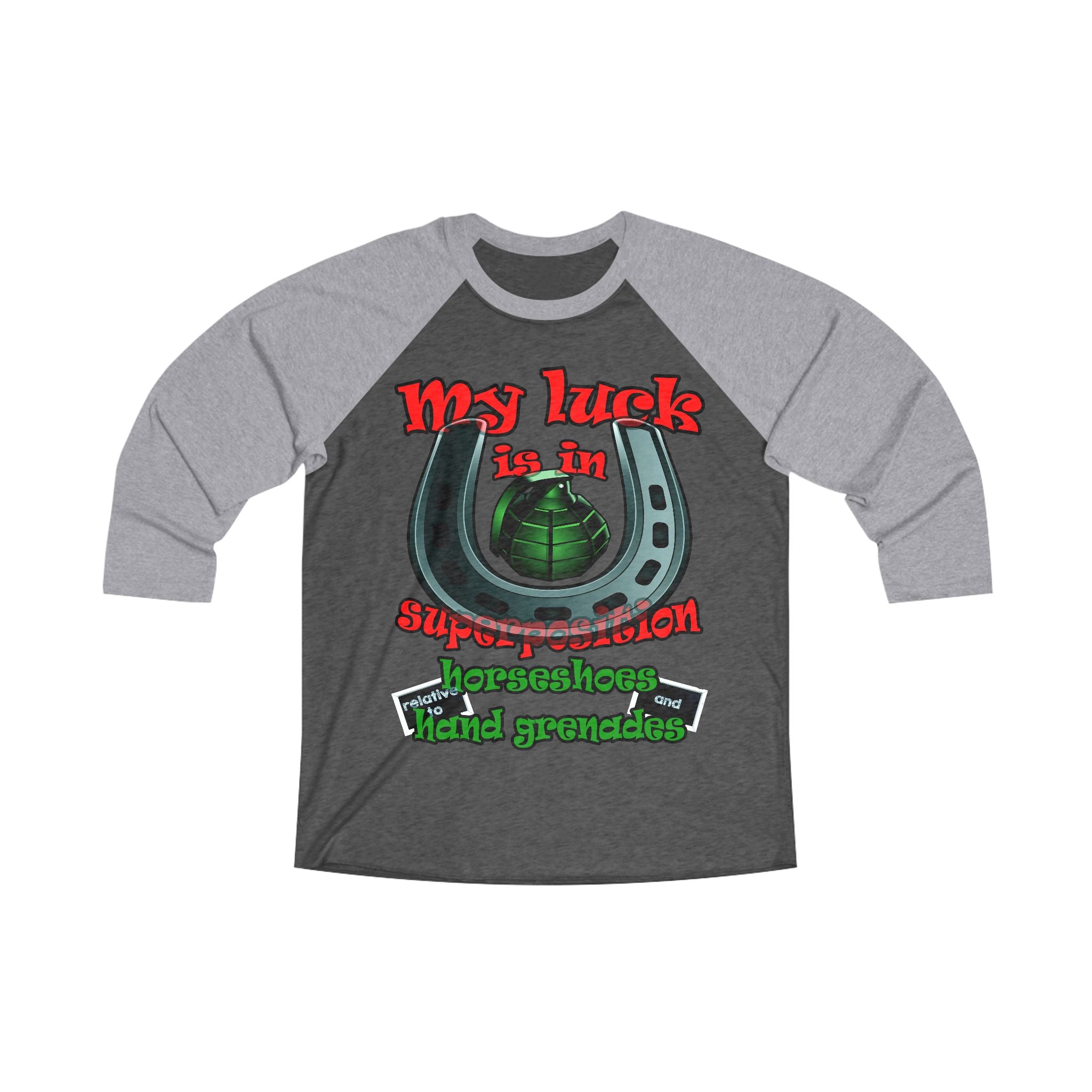 my luck - Unisex Tri-Blend 3\4 Raglan Tee