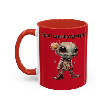 I don't care that your grey - Accent Mug (dark red)